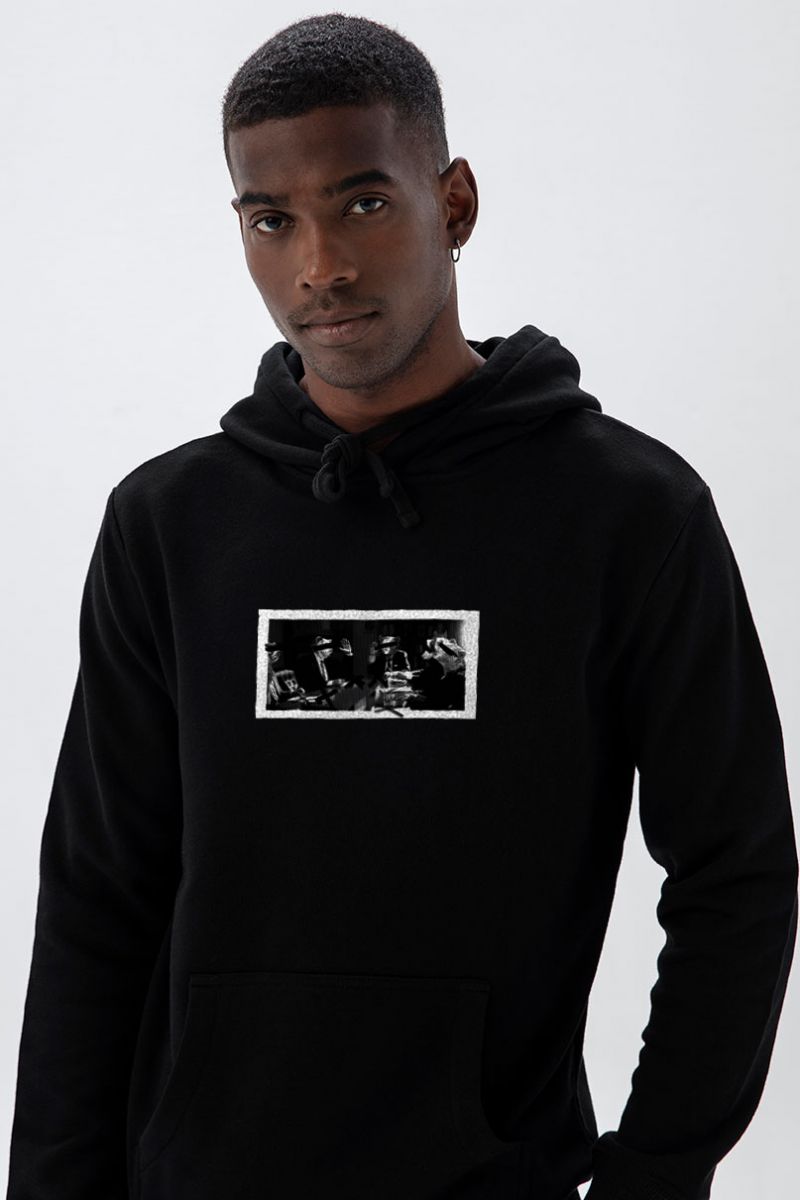 Black Premium Cotton Bosses Design Pullover Hoodie