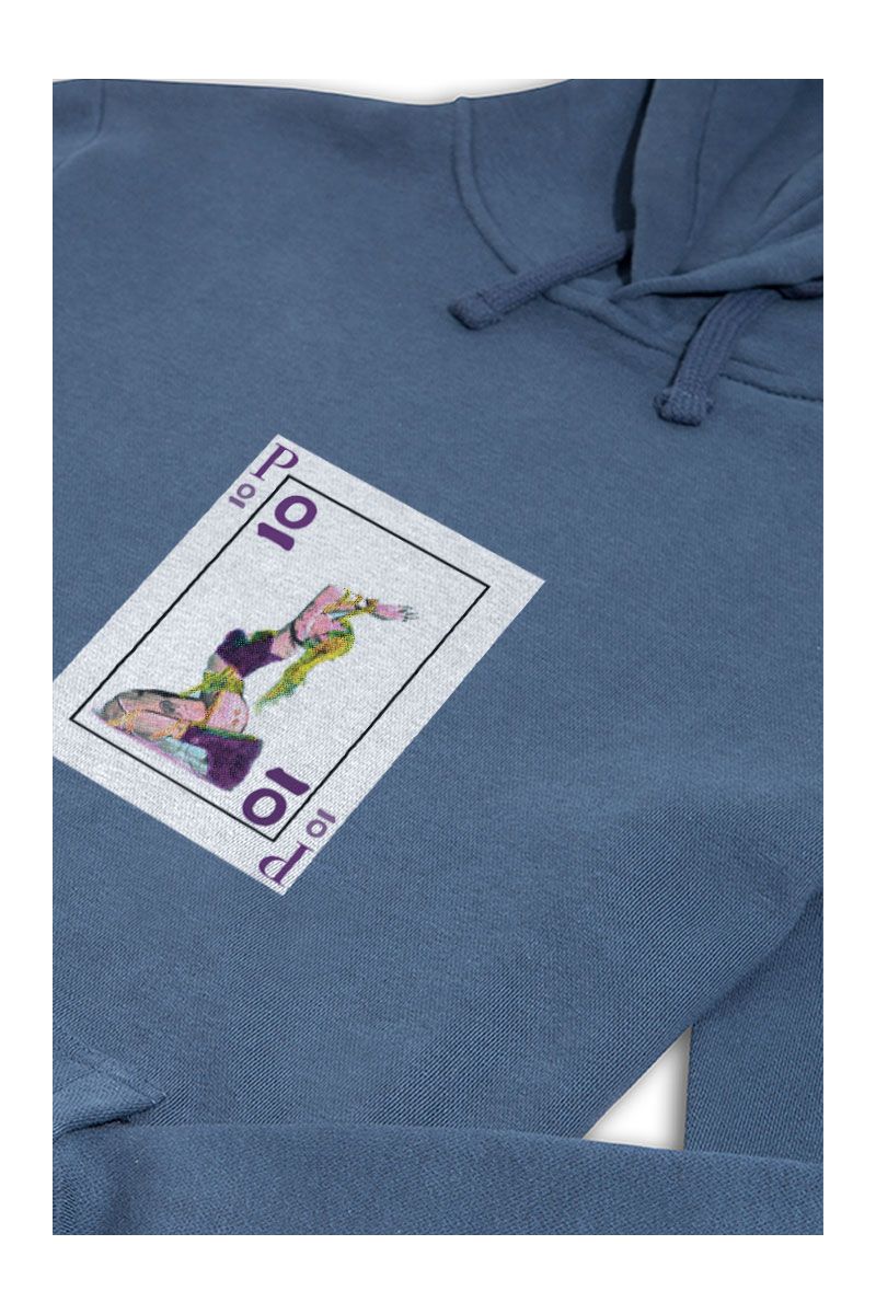 Navy Premium Cotton Card Design Pullover Hoodie