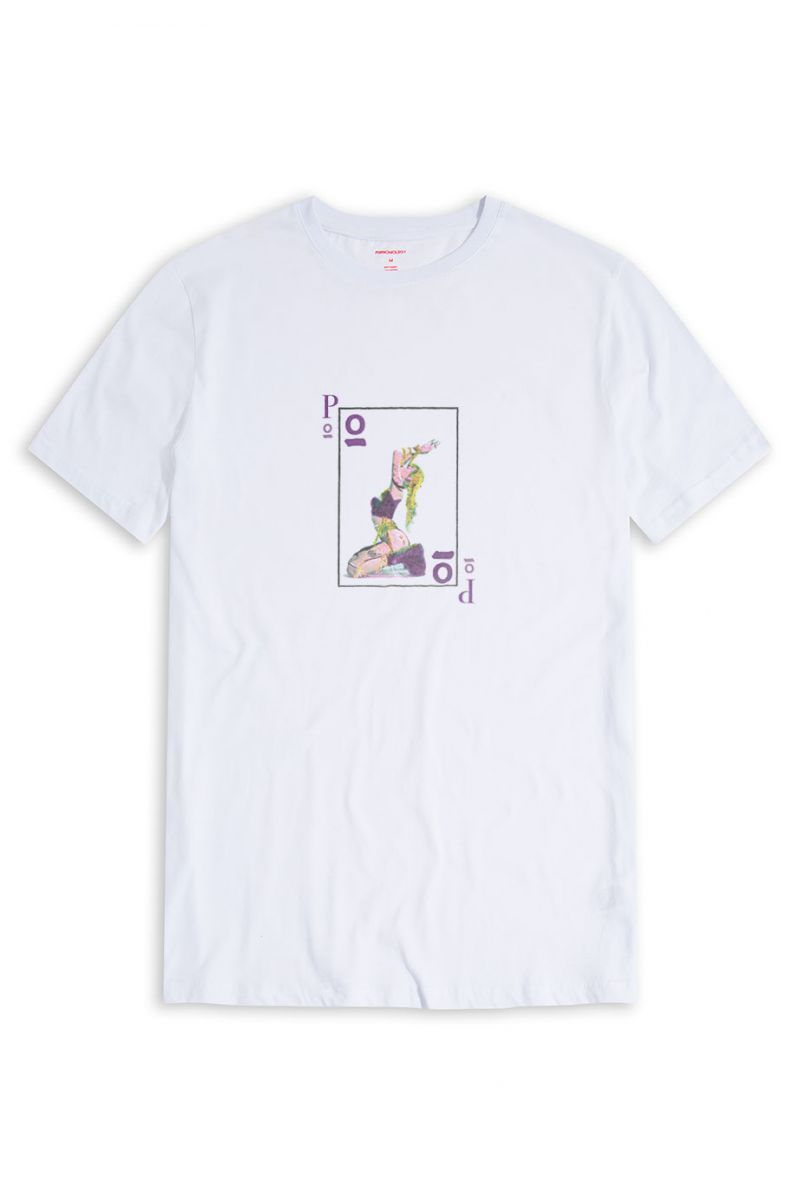 White Soft Fabric Card Design Short Sleeve Tee