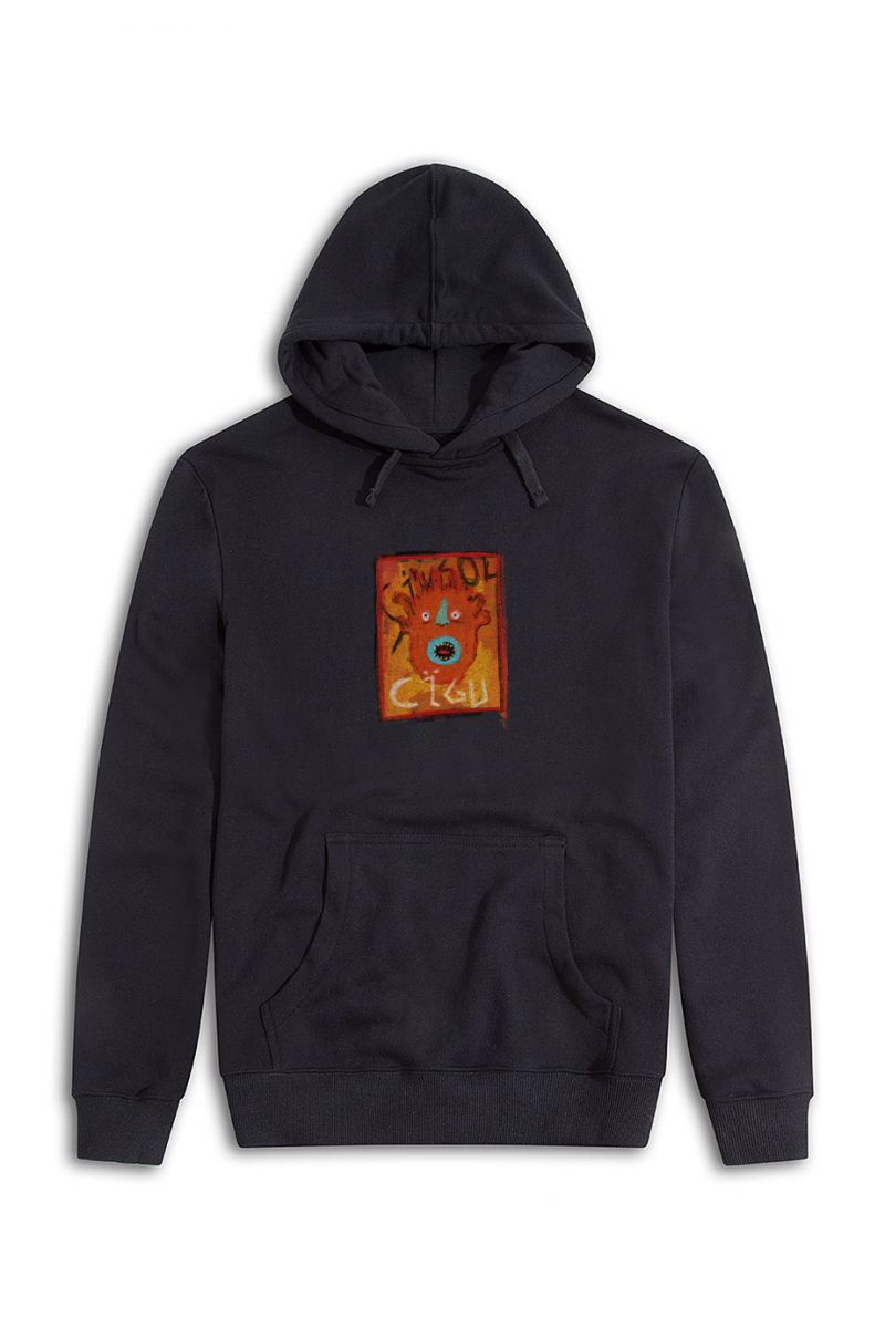Black Premium Cotton Cigu Design Pullover Hoodie