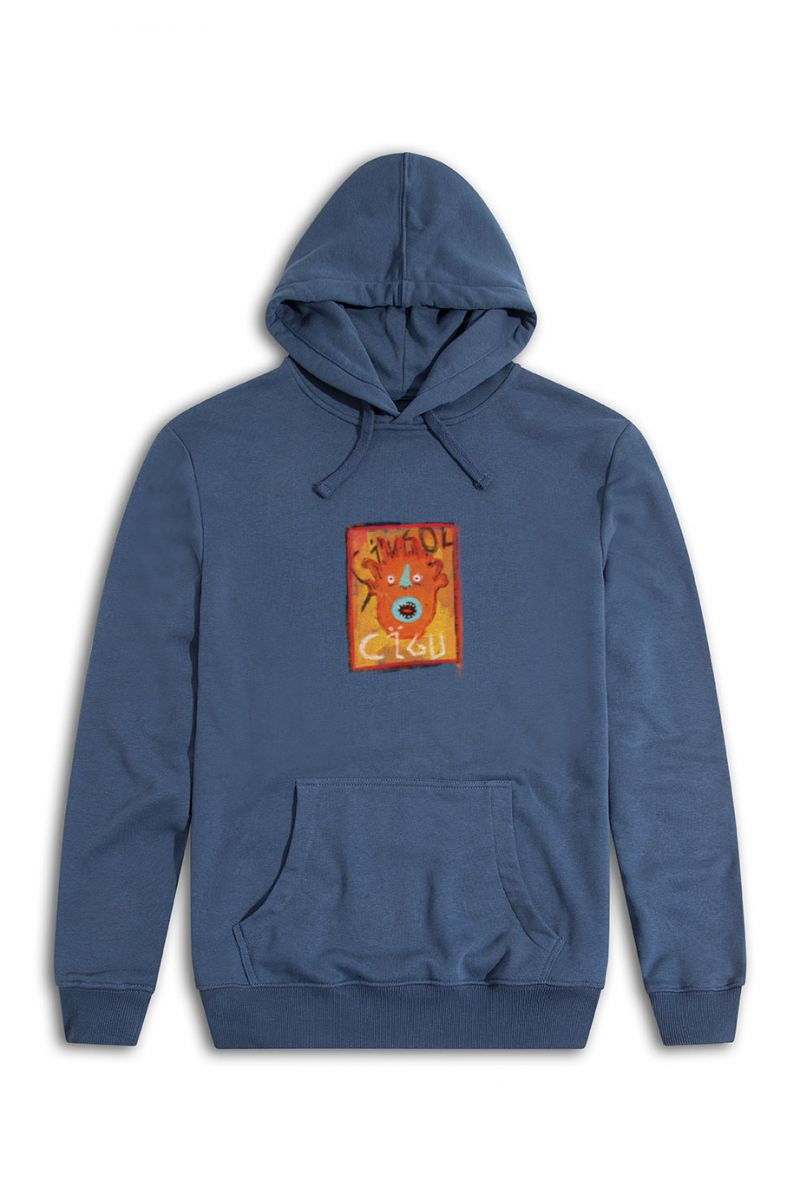 Navy Premium Cotton Cigu Design Pullover Hoodie