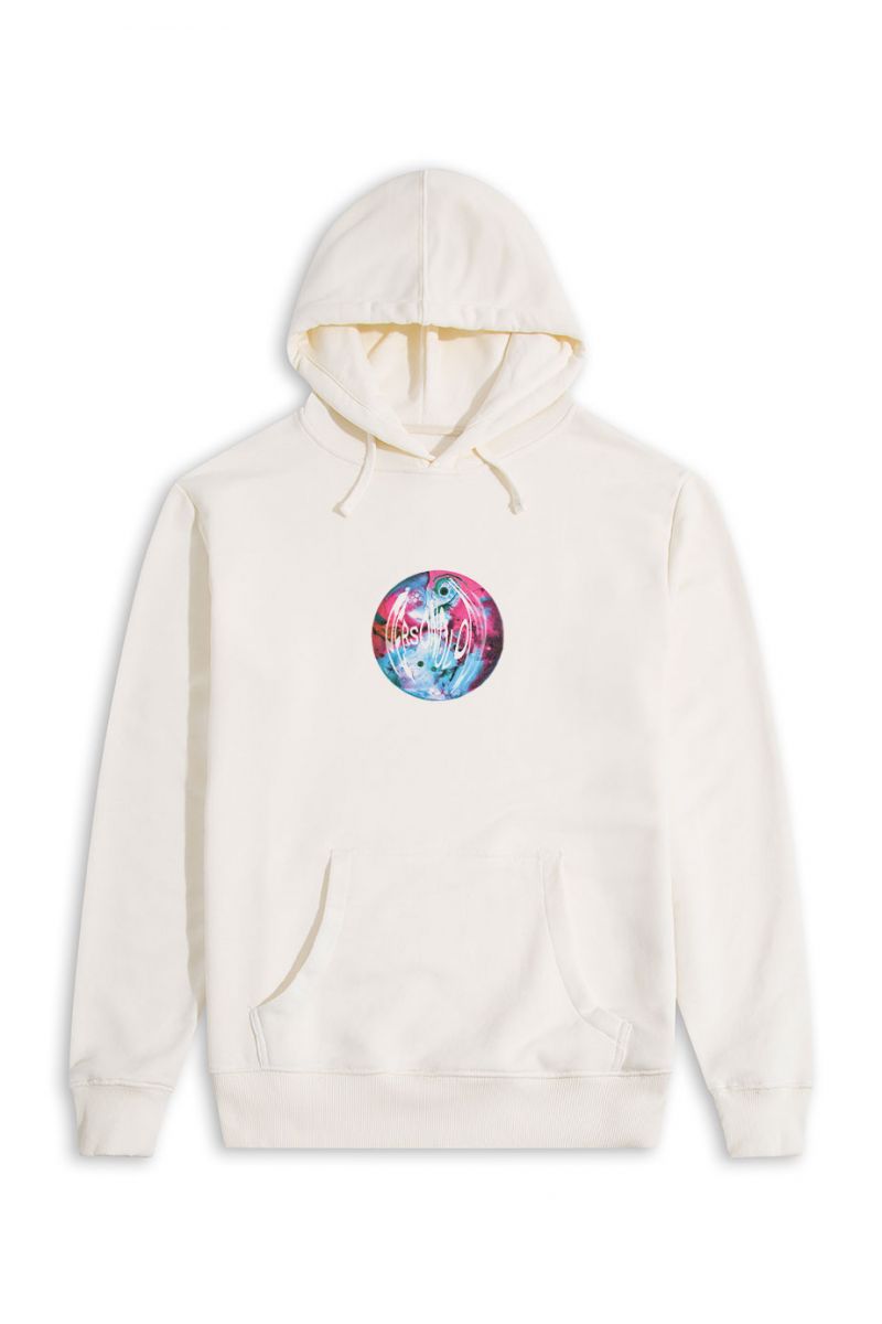 Ecru Premium Cotton Glass Ball Design Pullover Hoodie