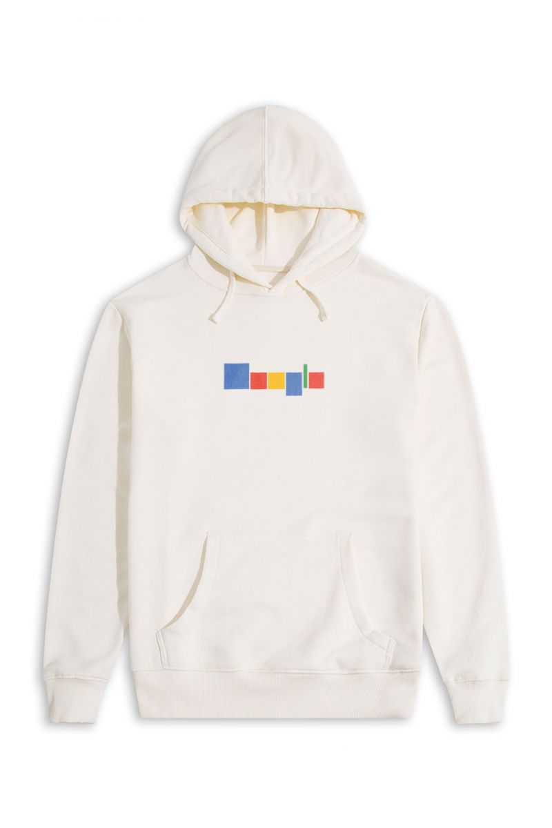 Ecru Premium Cotton Google Design Pullover Hoodie