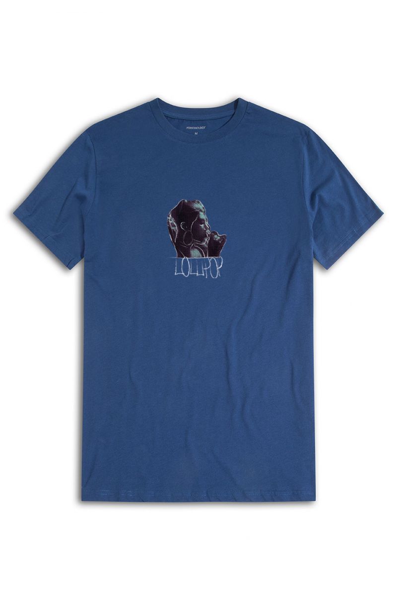 Navy Soft Fabric Lollipop Design Short Sleeve Tee
