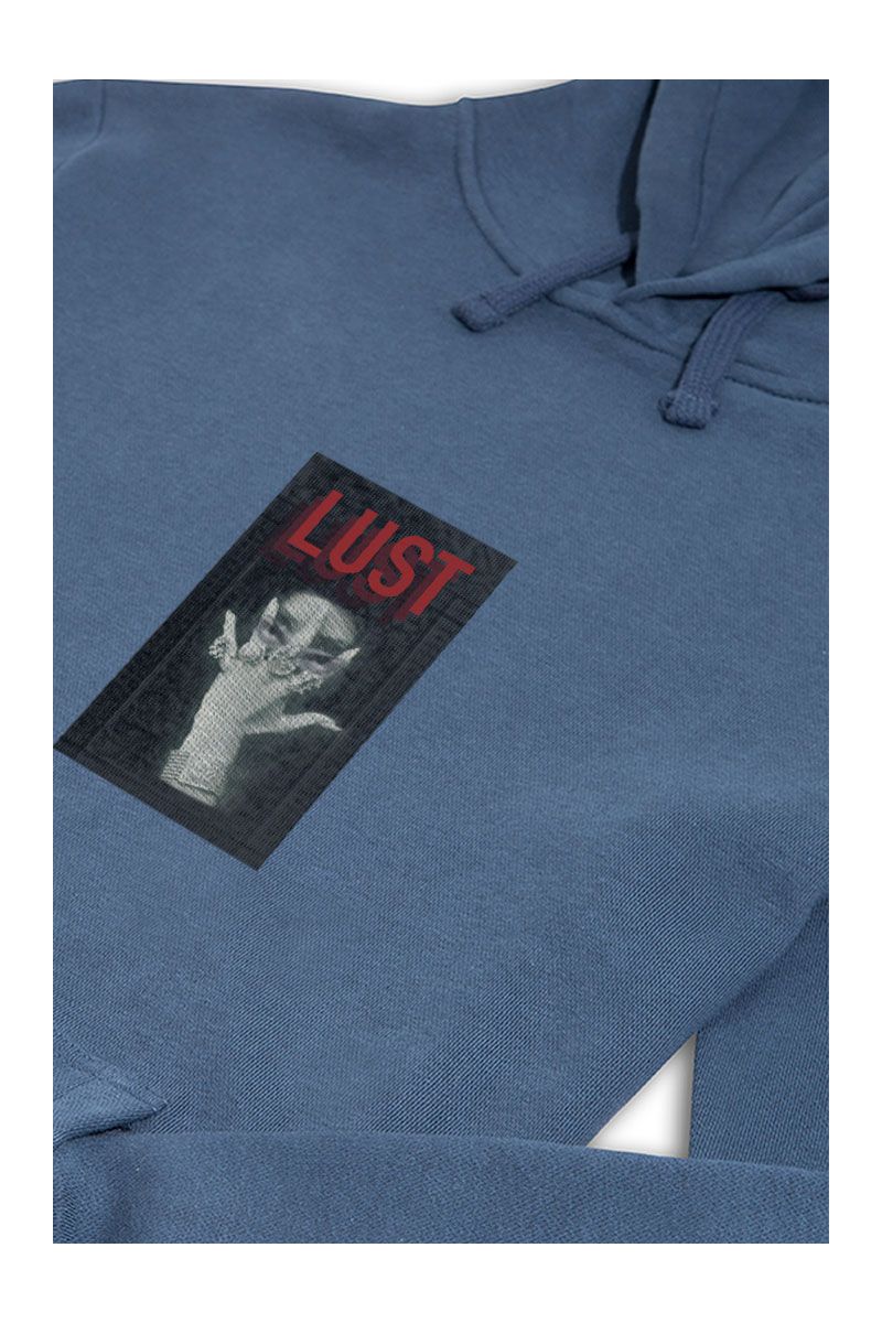 Navy Premium Cotton Lust Design Pullover Hoodie