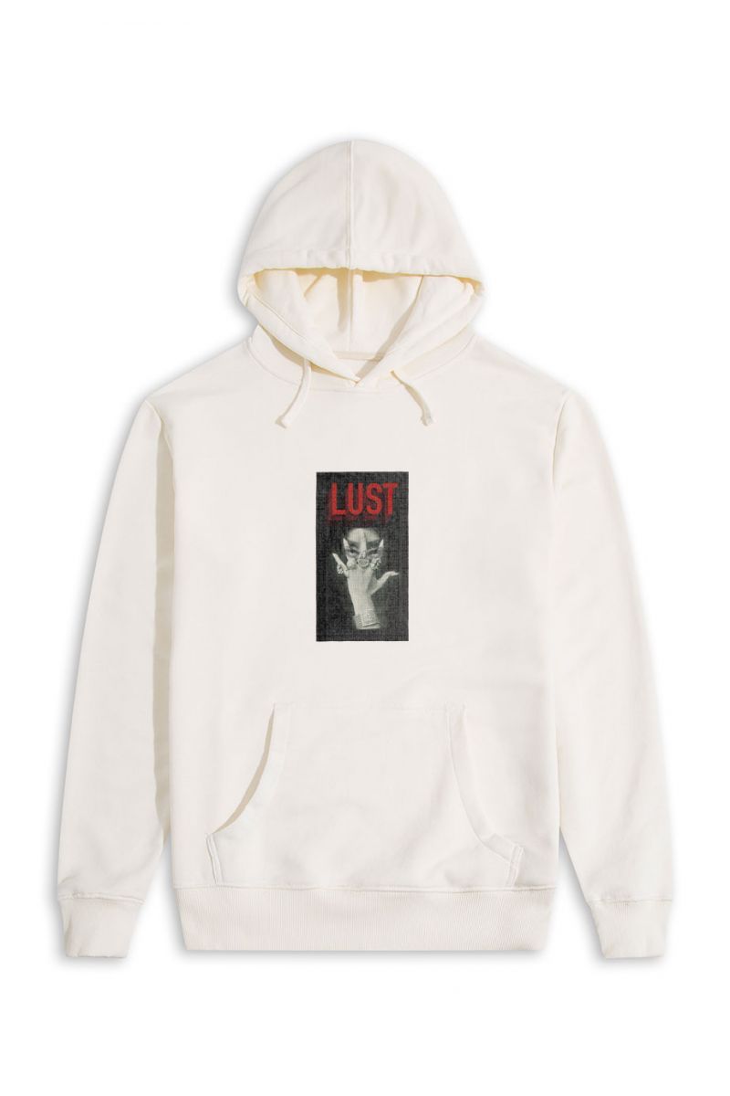 Ecru Premium Cotton Lust Design Pullover Hoodie