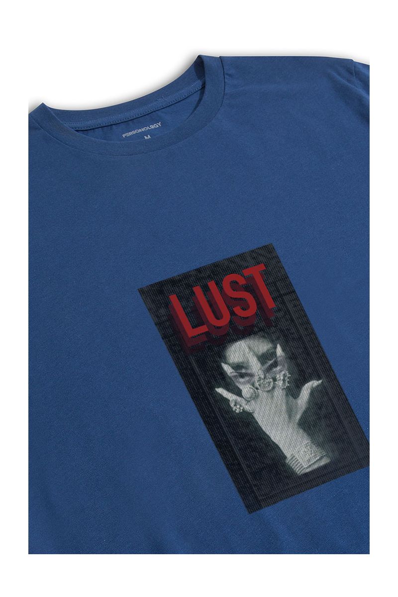 Navy Soft Fabric Lust Design Short Sleeve Tee