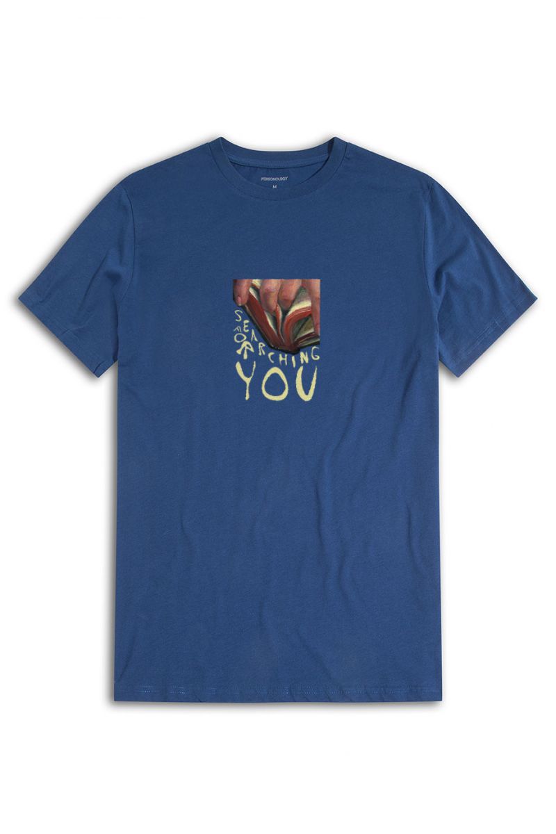 Navy Soft Fabric Searching You Design Short Sleeve Tee