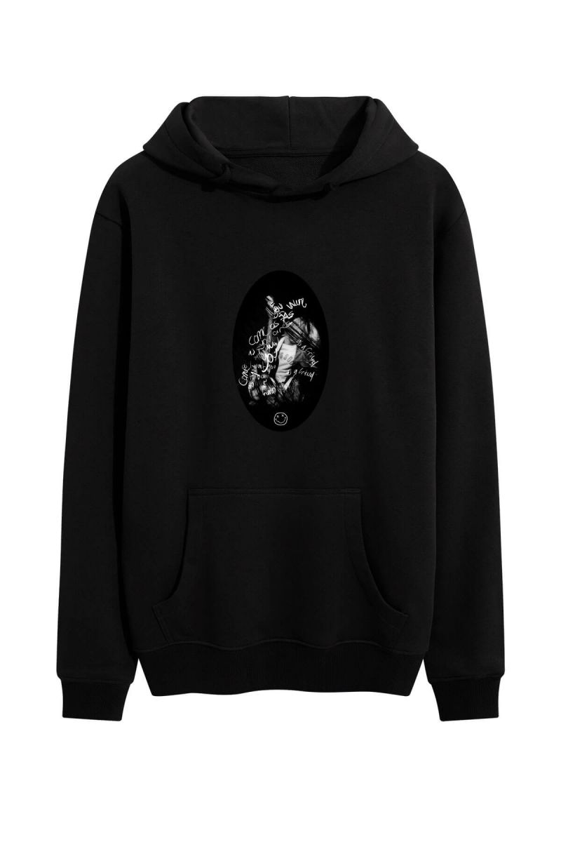 Black Premium Cotton Suicide Design Pullover Hoodie