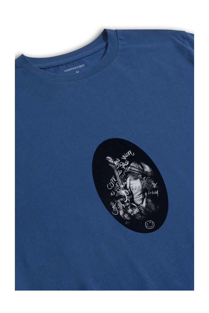 Navy Soft Fabric Suicide Design Short Sleeve Tee