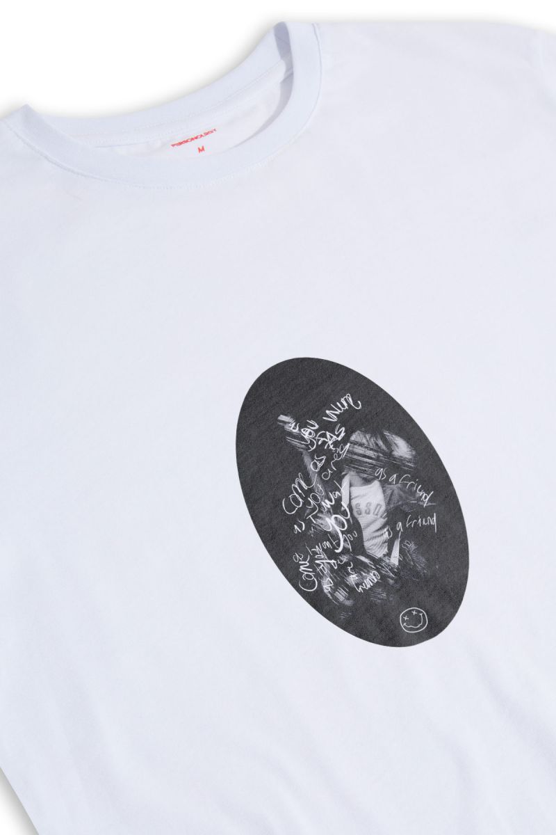 White Soft Fabric Suicide Design Short Sleeve Tee