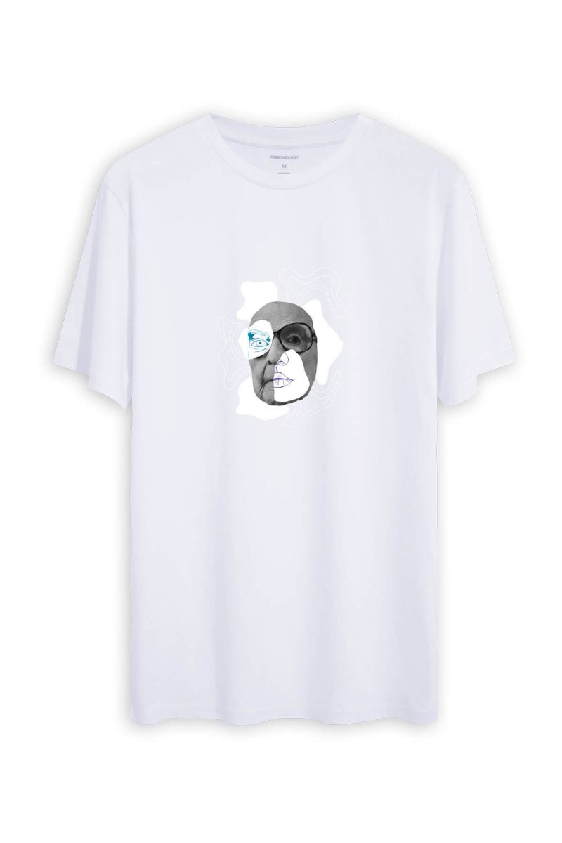 White Soft Fabric Time Machine Design Short Sleeve Tee