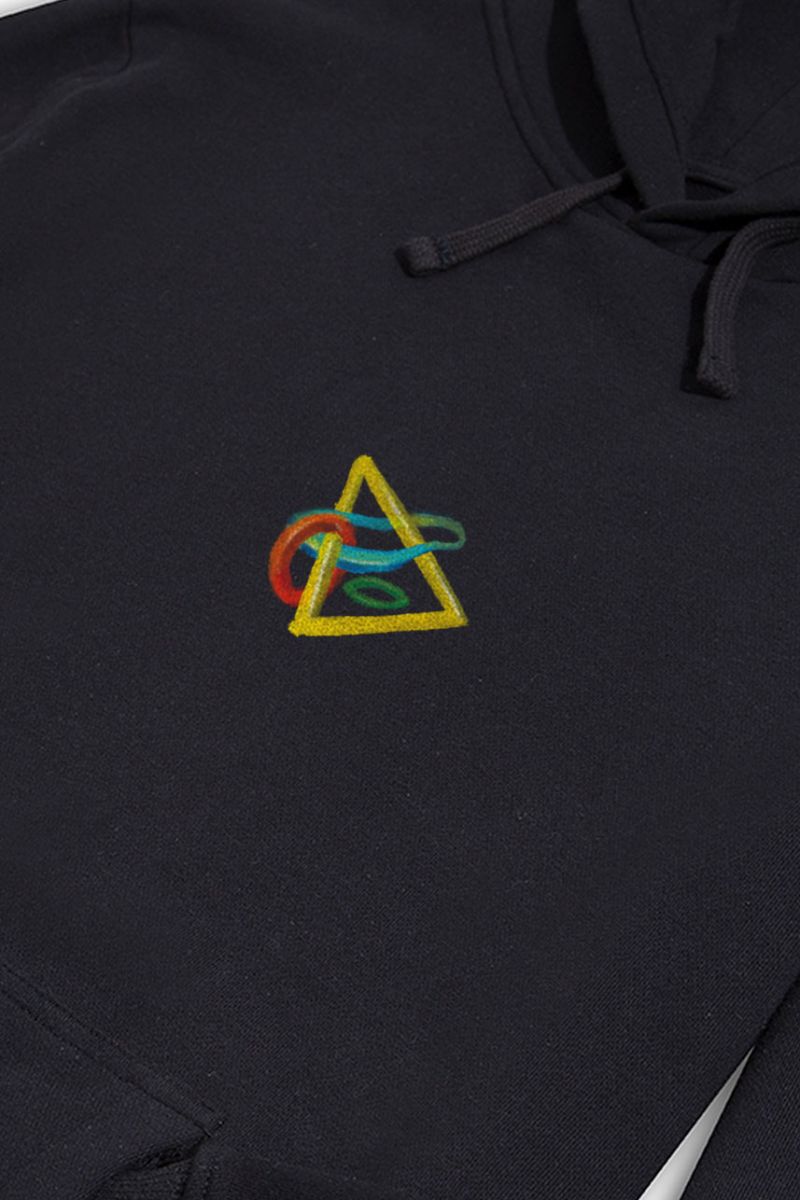 Black Premium Cotton Triangle Design Pullover Hoodie