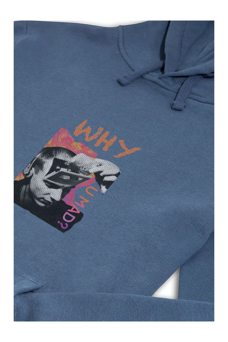 Navy Premium Cotton Why You Mad Design Pullover Hoodie