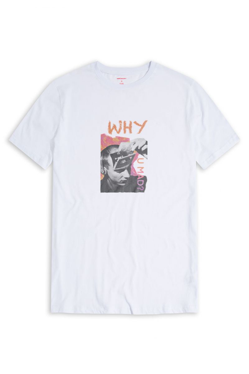 White Soft Fabric Why You Mad Design Short Sleeve Tee