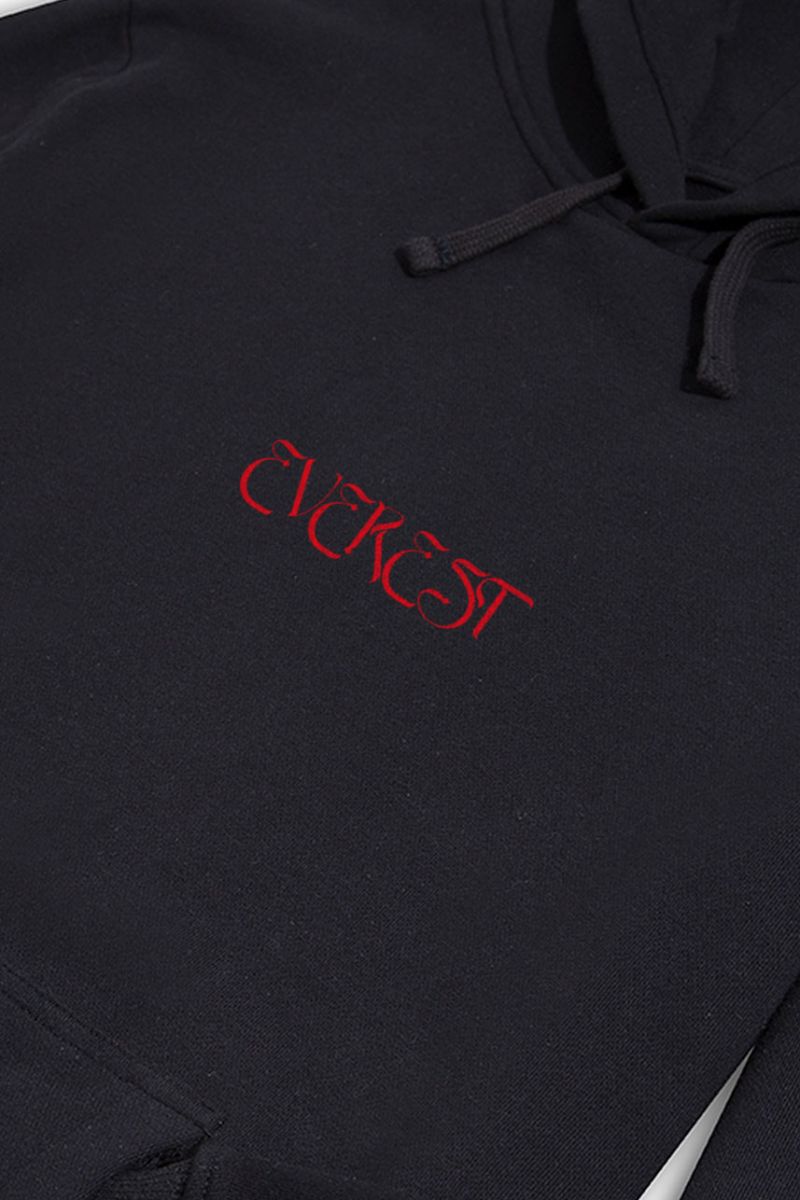 Black Premium Cotton Everest Design Pullover Hoodie