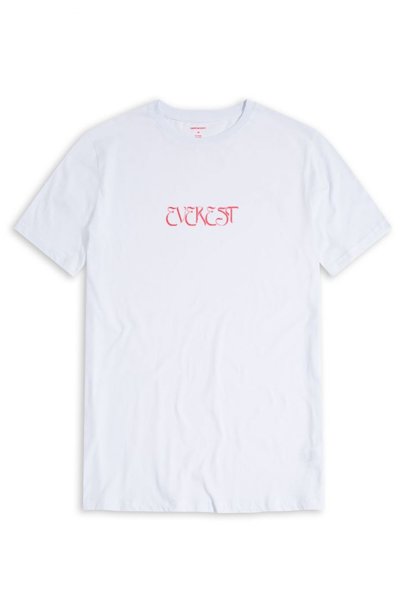 White Soft Fabric Everest Design Short Sleeve Tee