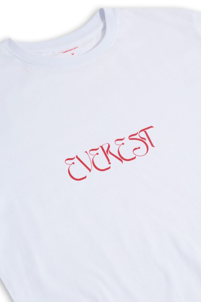 White Soft Fabric Everest Design Short Sleeve Tee