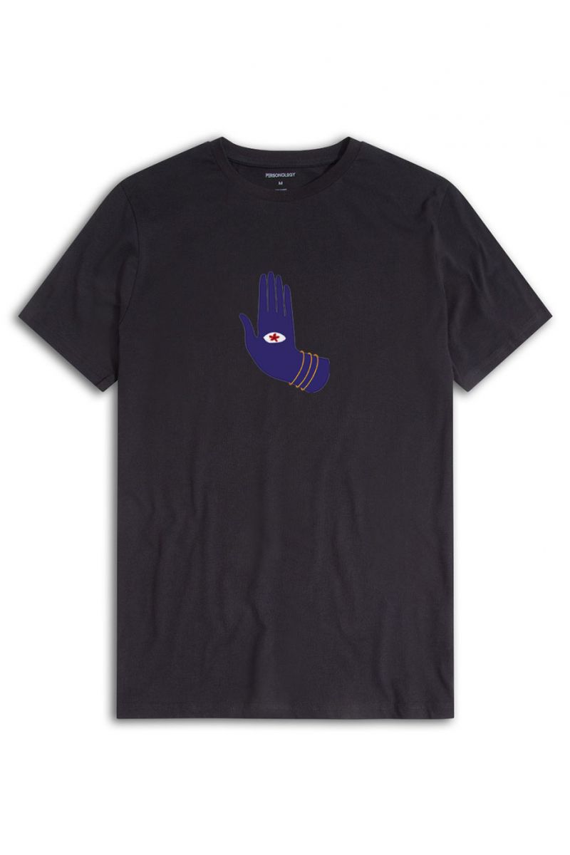 Black Soft Fabric God's Hand Design Short Sleeve Tee