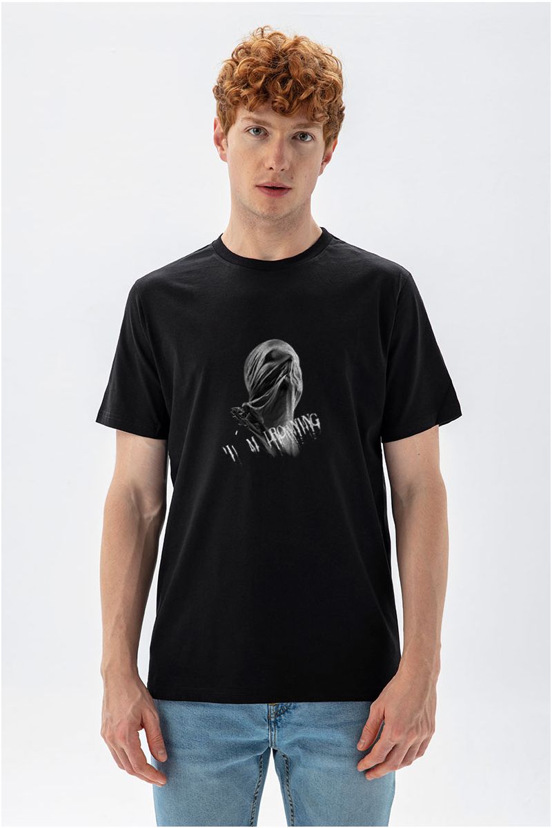 Black Soft Fabric I am Drowning White Design Short Sleeve Tee