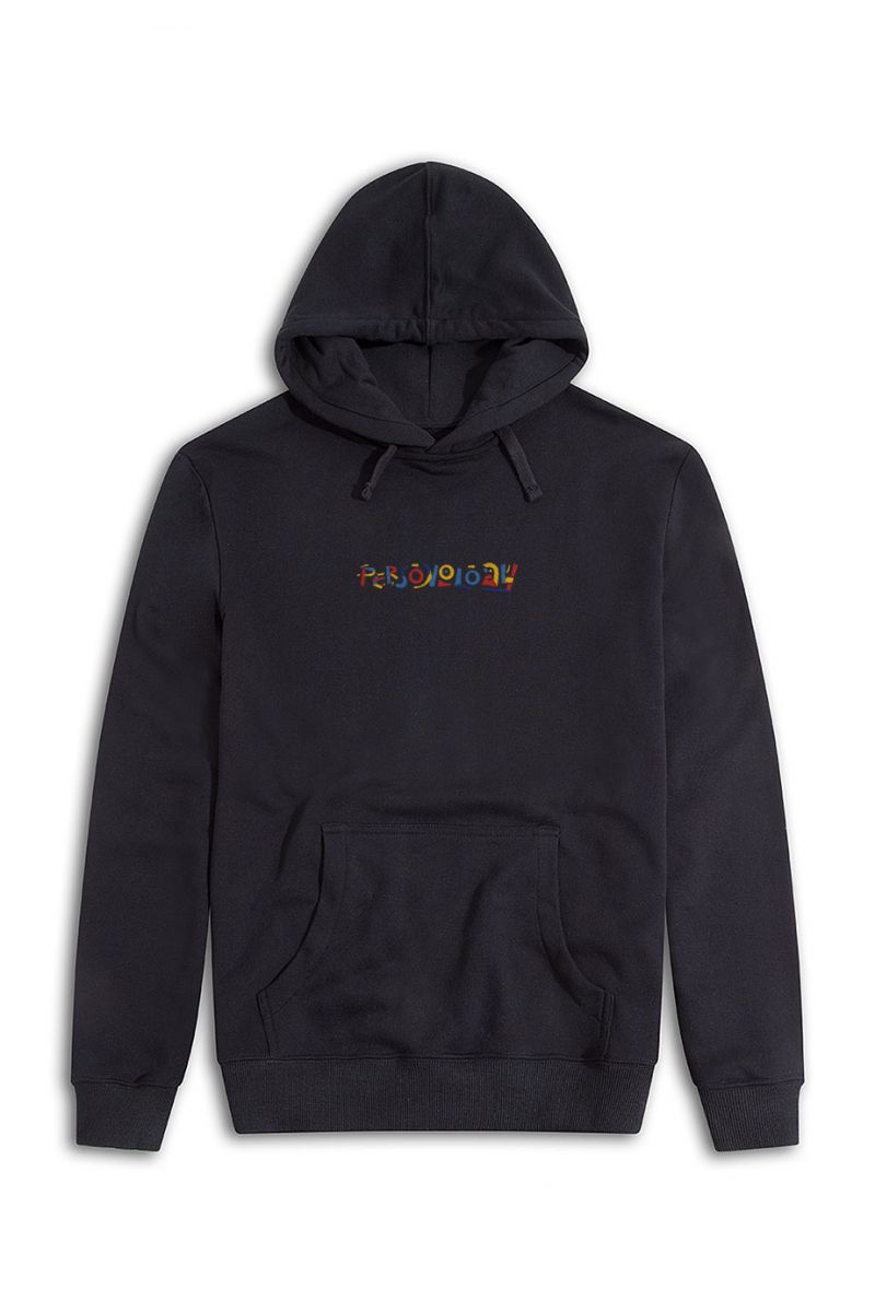 Black Premium Cotton Lego Personology Design Pullover Hoodie