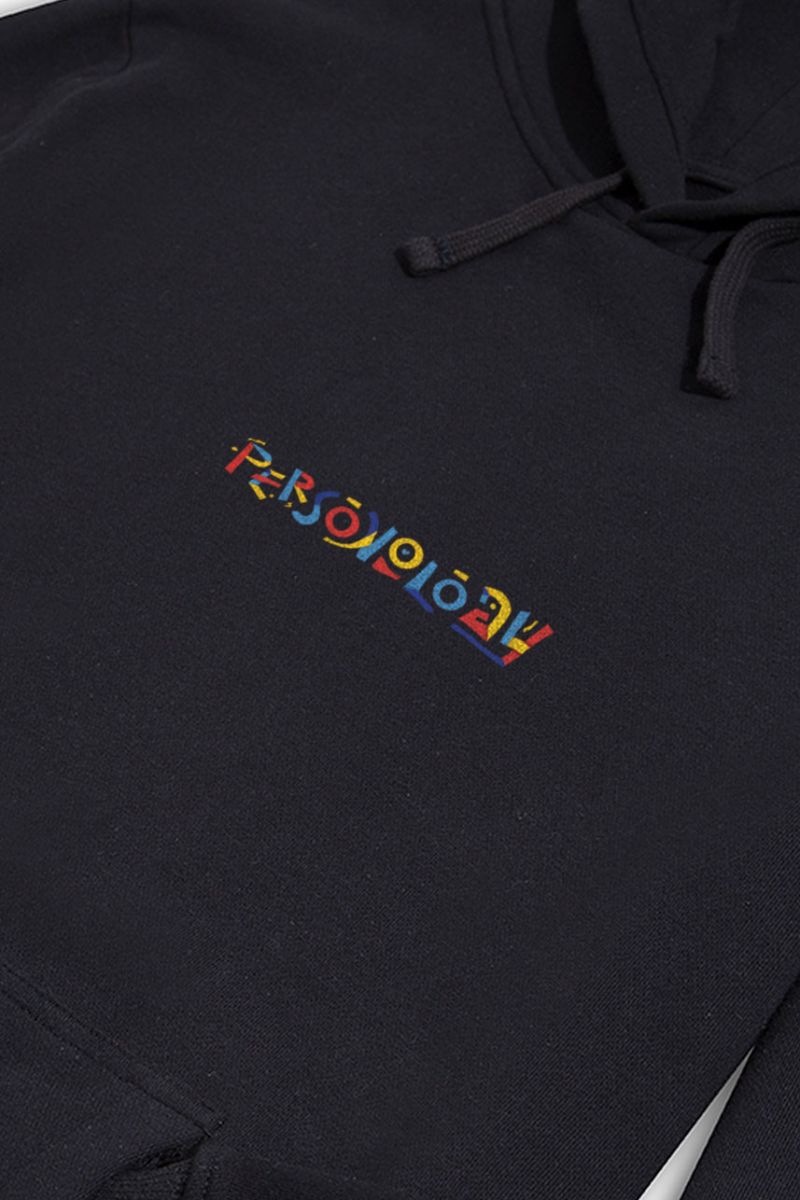 Black Premium Cotton Lego Personology Design Pullover Hoodie