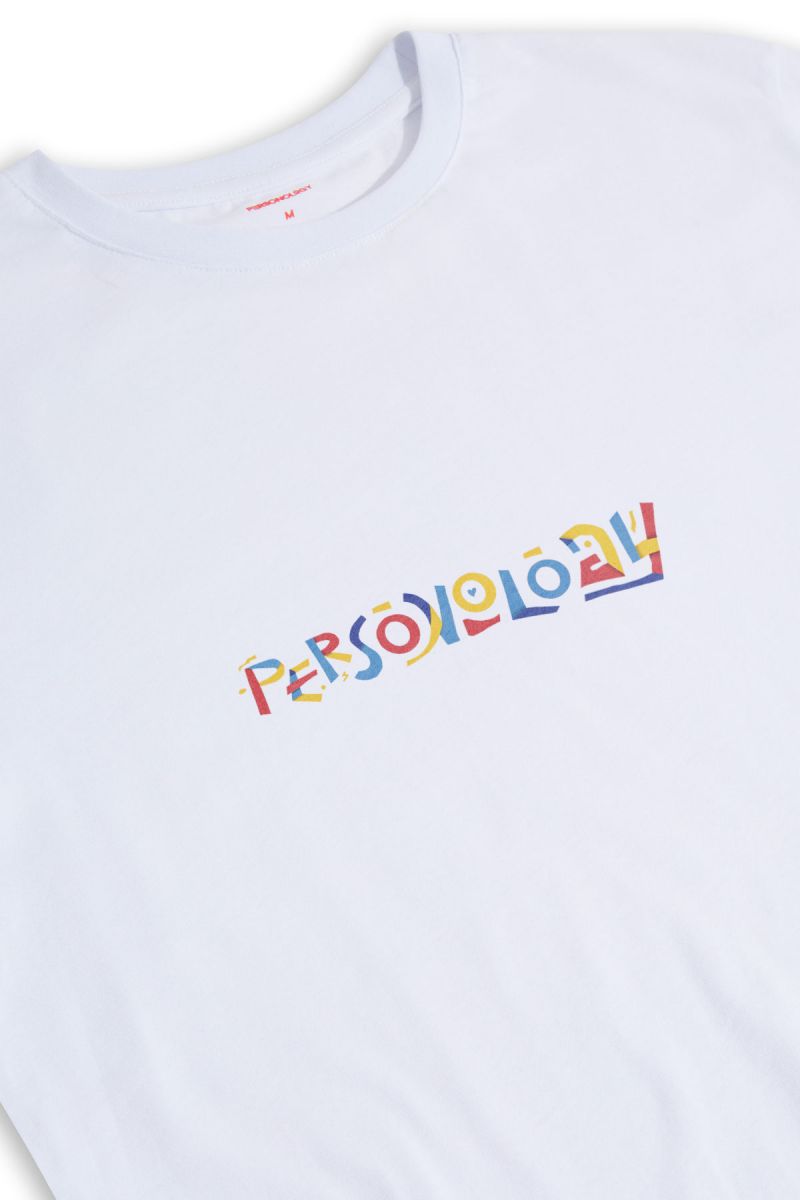 White Soft Fabric Lego Personology Design Short Sleeve Tee