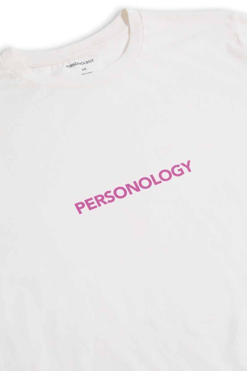 Off White Soft Fabric Lost Design Short Sleeve Tee