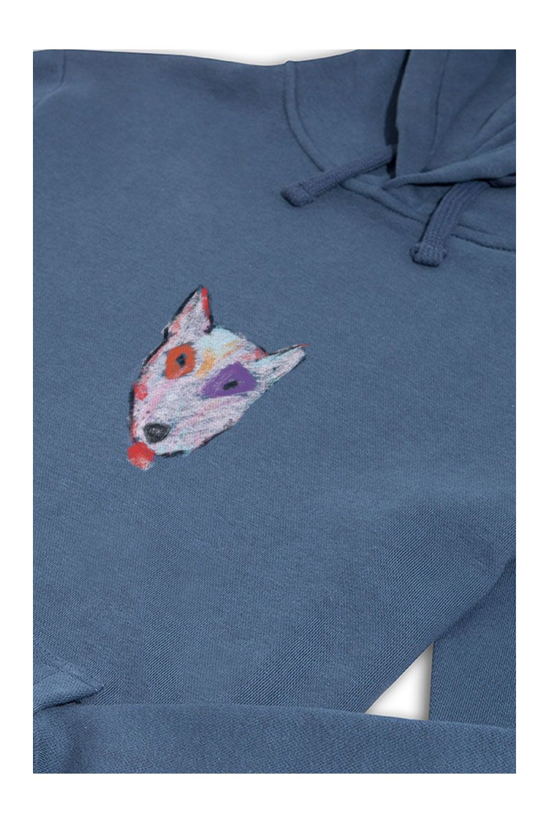 Navy Premium Cotton Rainbow Bull Terrier Design Pullover Hoodie