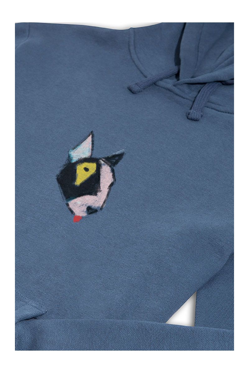 Navy Premium Cotton Rainbow Bull Terrier Design Pullover Hoodie