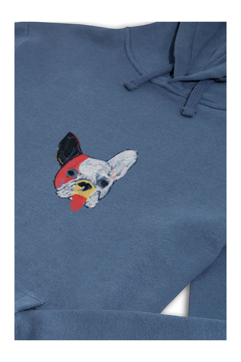 Navy Premium Cotton Rainbow Chihuahua Design Pullover Hoodie