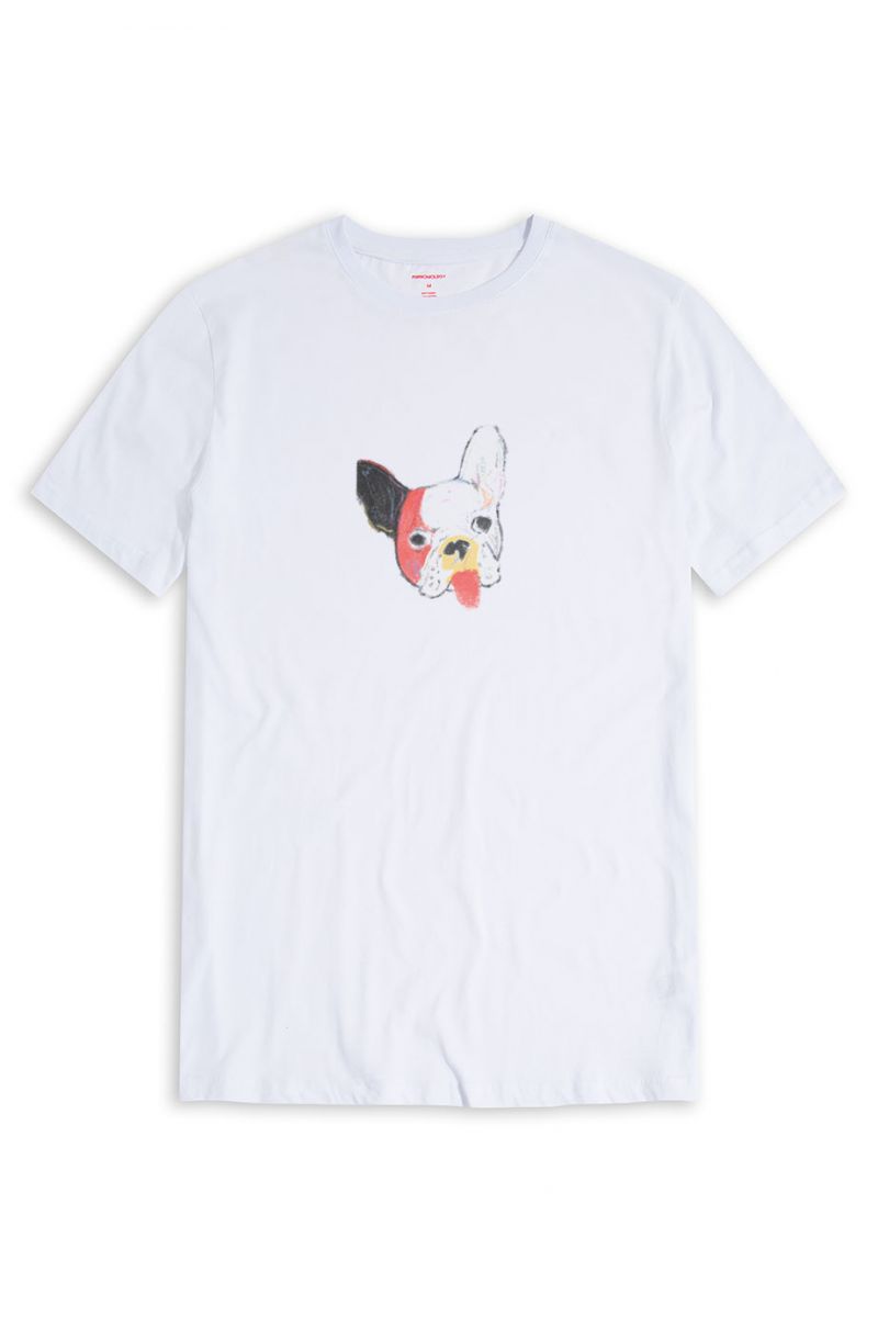 White Soft Fabric Rainbow Chihuahua Design Short Sleeve Tee