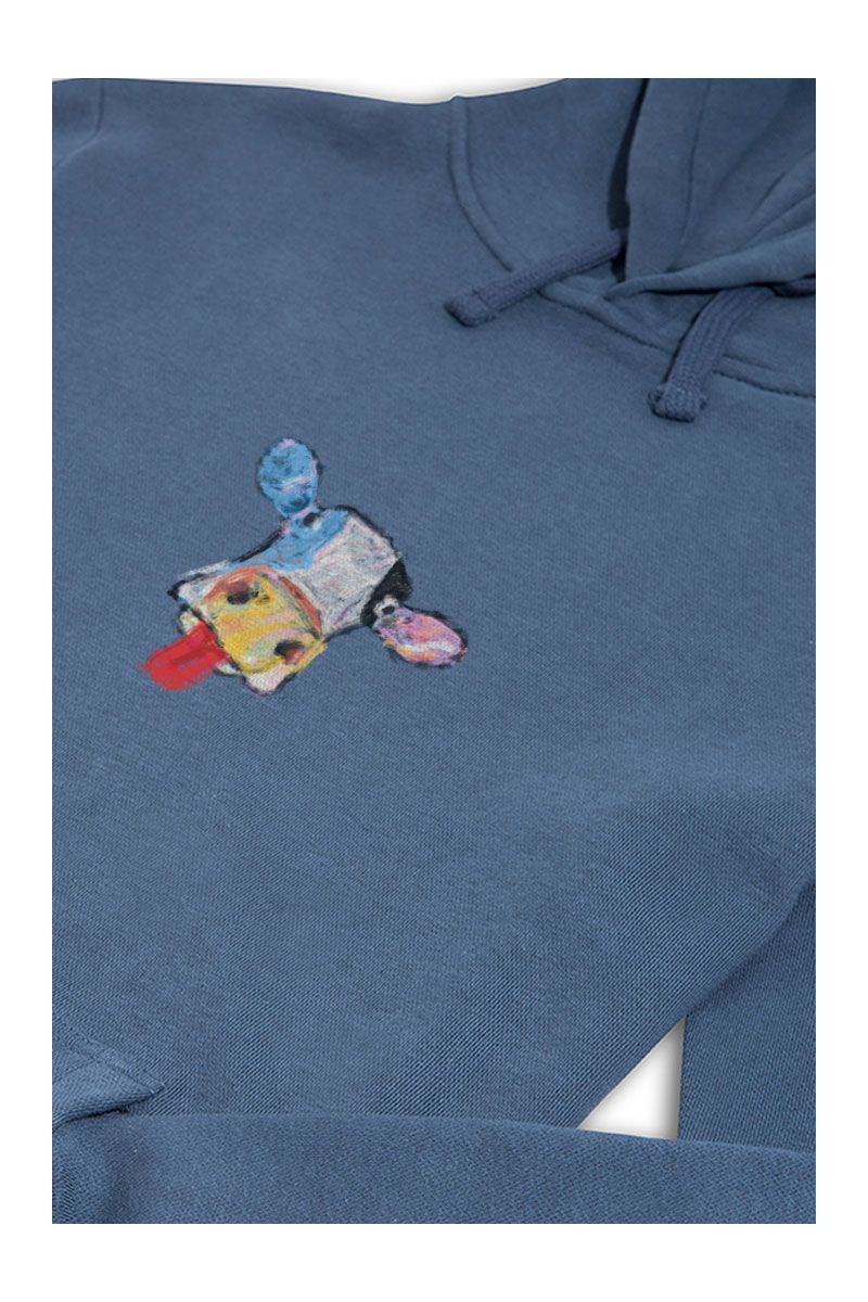 Navy Premium Cotton Rainbow Cow Design Pullover Hoodie