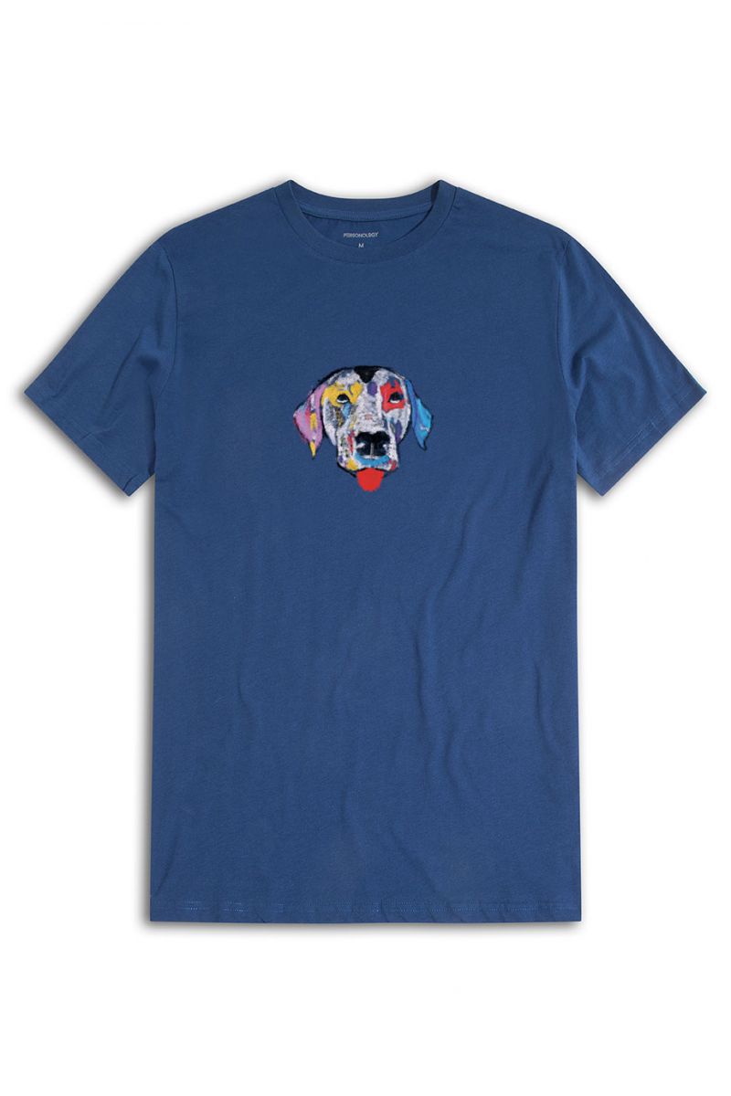 Navy Soft Fabric Rainbow Dalmatian Design Short Sleeve Tee