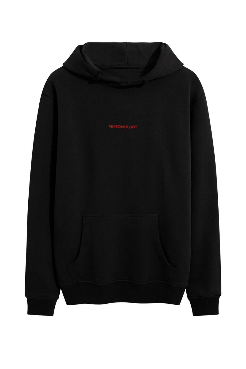 Black Premium Cotton Silenced Design Pullover Hoodie