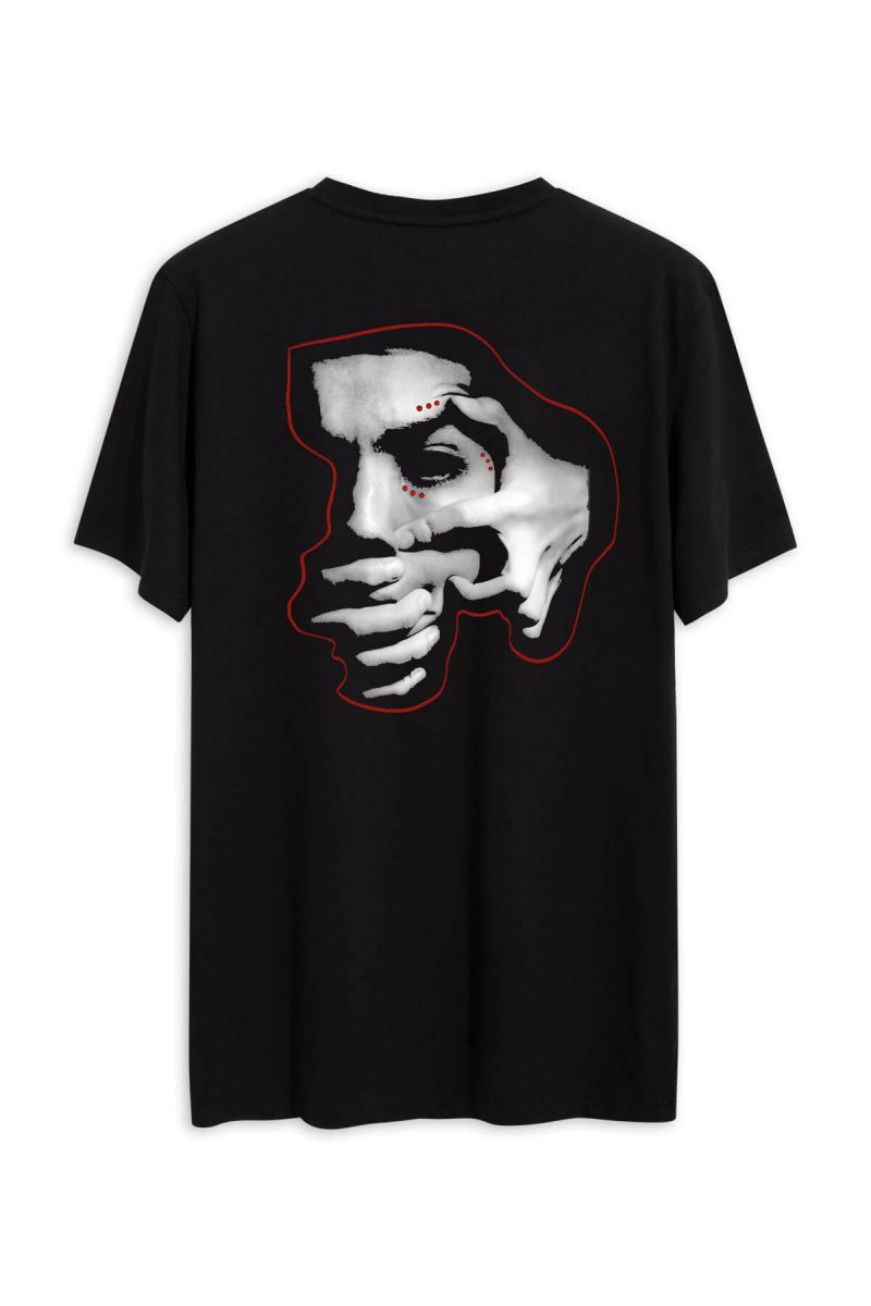 Black Soft Fabric Silenced Design Short Sleeve Tee