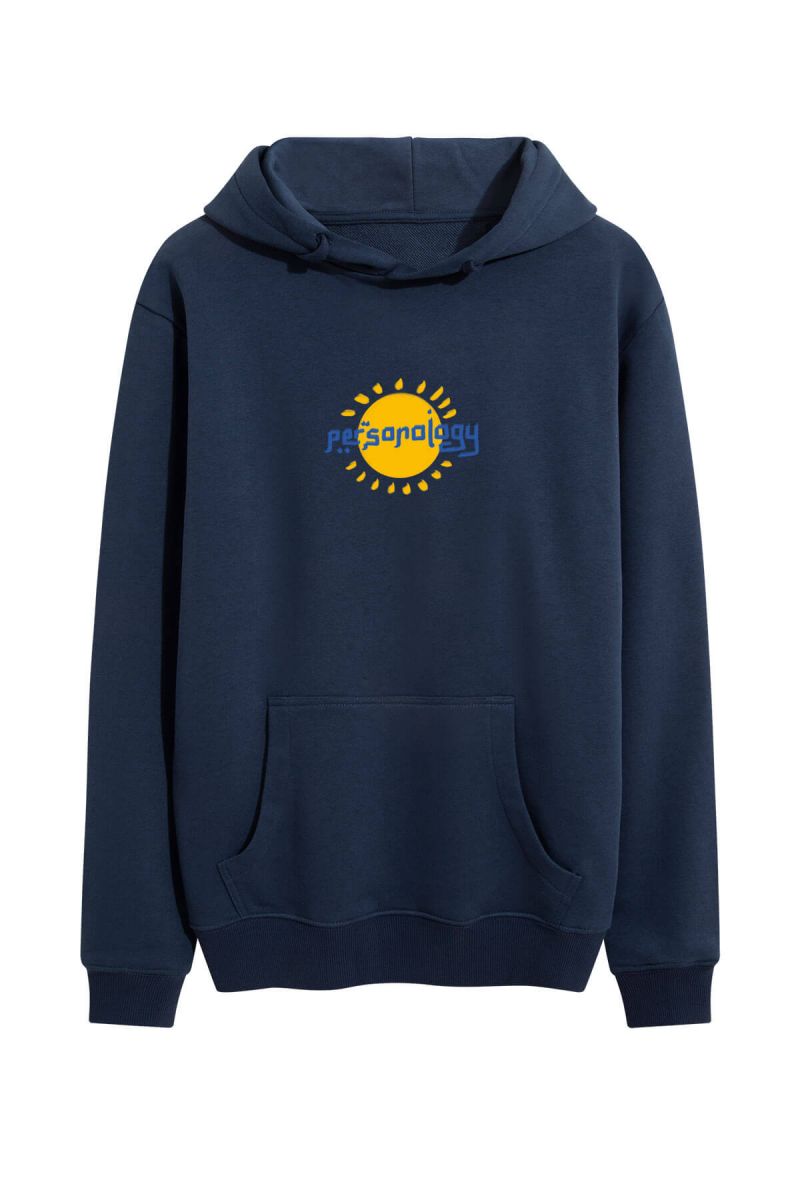 Navy Premium Cotton Sun Design Pullover Hoodie