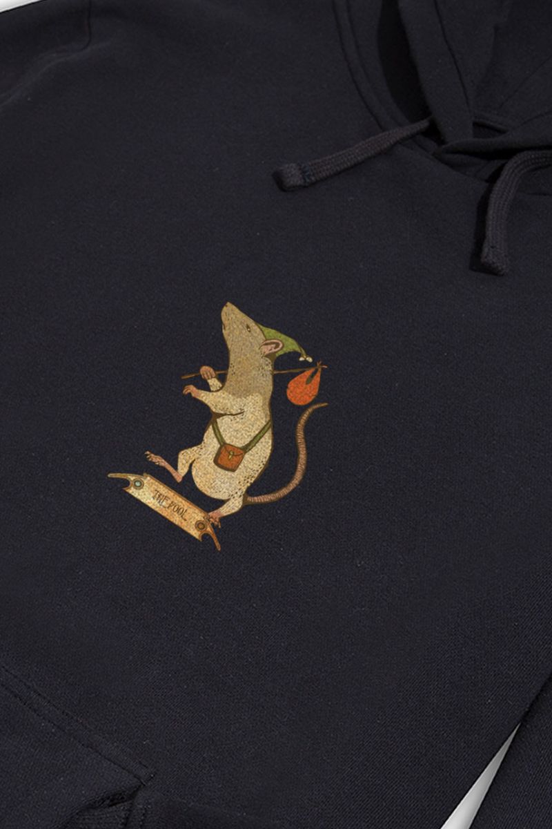 Black Premium Cotton The Fool Design Pullover Hoodie