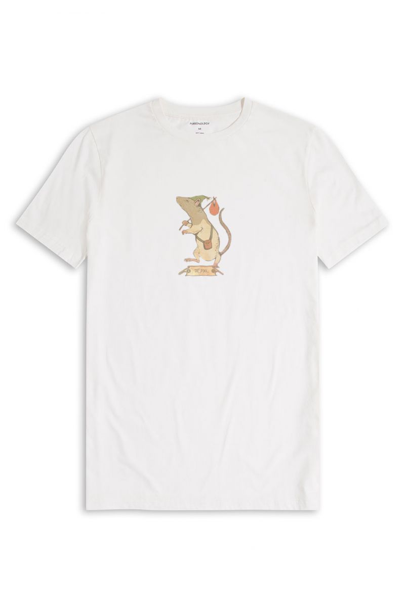 Off White Soft Fabric The Fool Design Short Sleeve Tee
