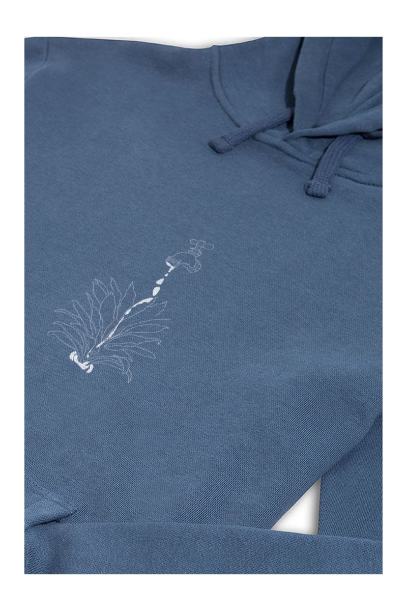 Navy Premium Cotton Water and Nature Design Pullover Hoodie