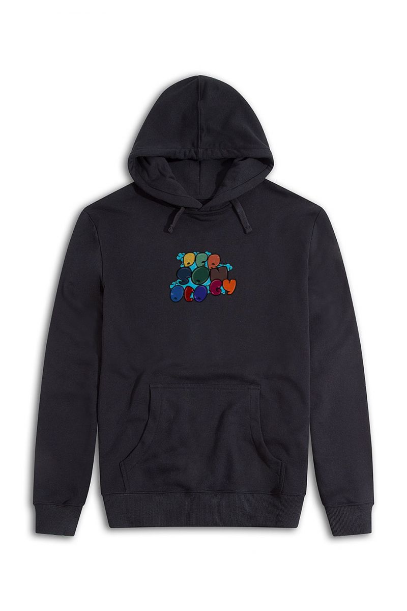 Black Premium Cotton Personology Design Pullover Hoodie