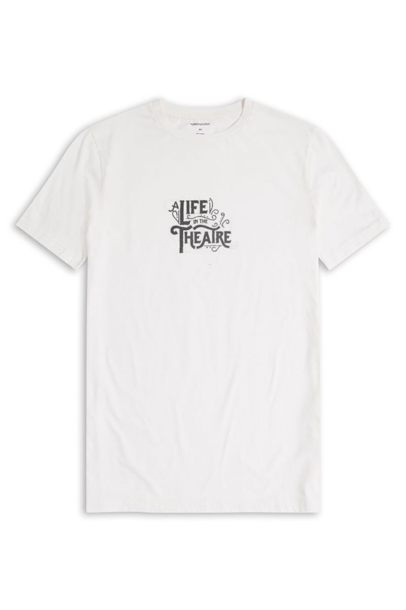 Off White Soft Fabric A Life in the Theater Design Short Sleeve Tee