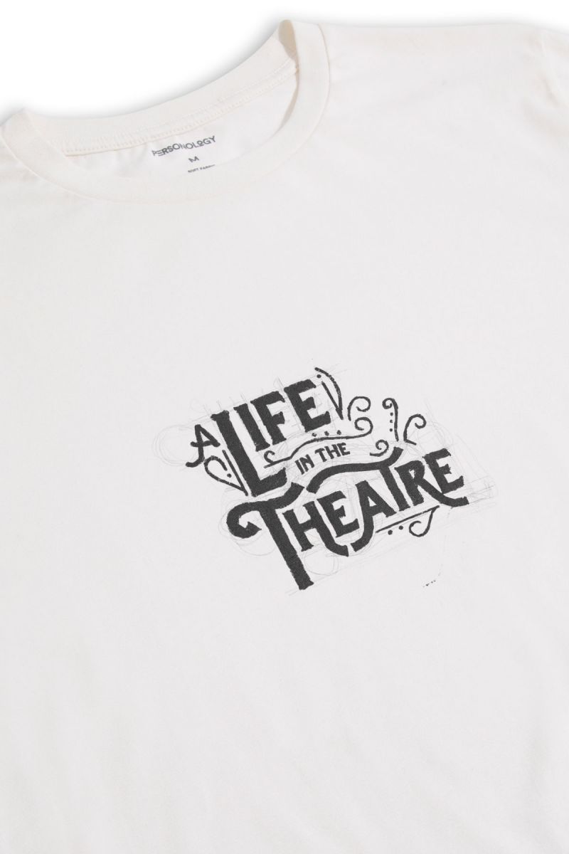 Off White Soft Fabric A Life in the Theater Design Short Sleeve Tee