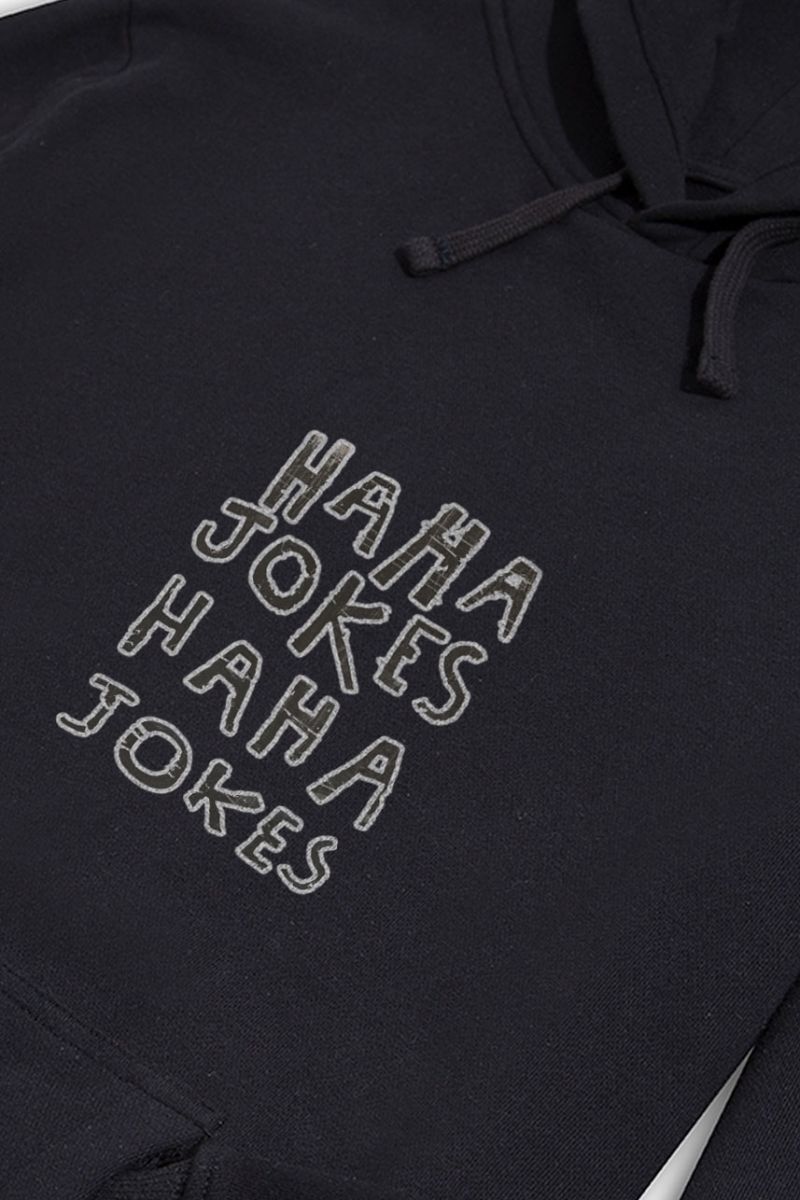 Black Premium Cotton Jokes Design Pullover Hoodie