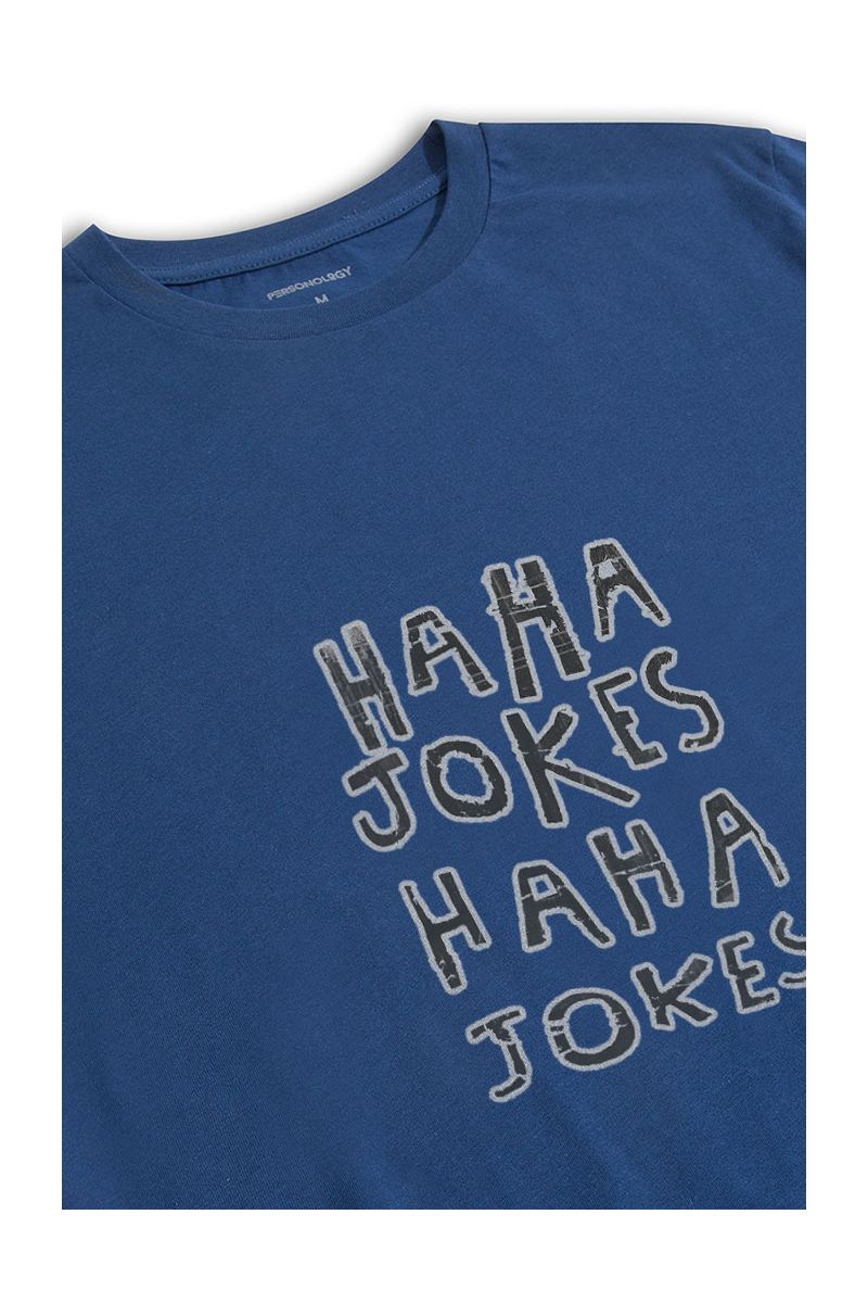 Navy Soft Fabric Jokes Design Short Sleeve Tee