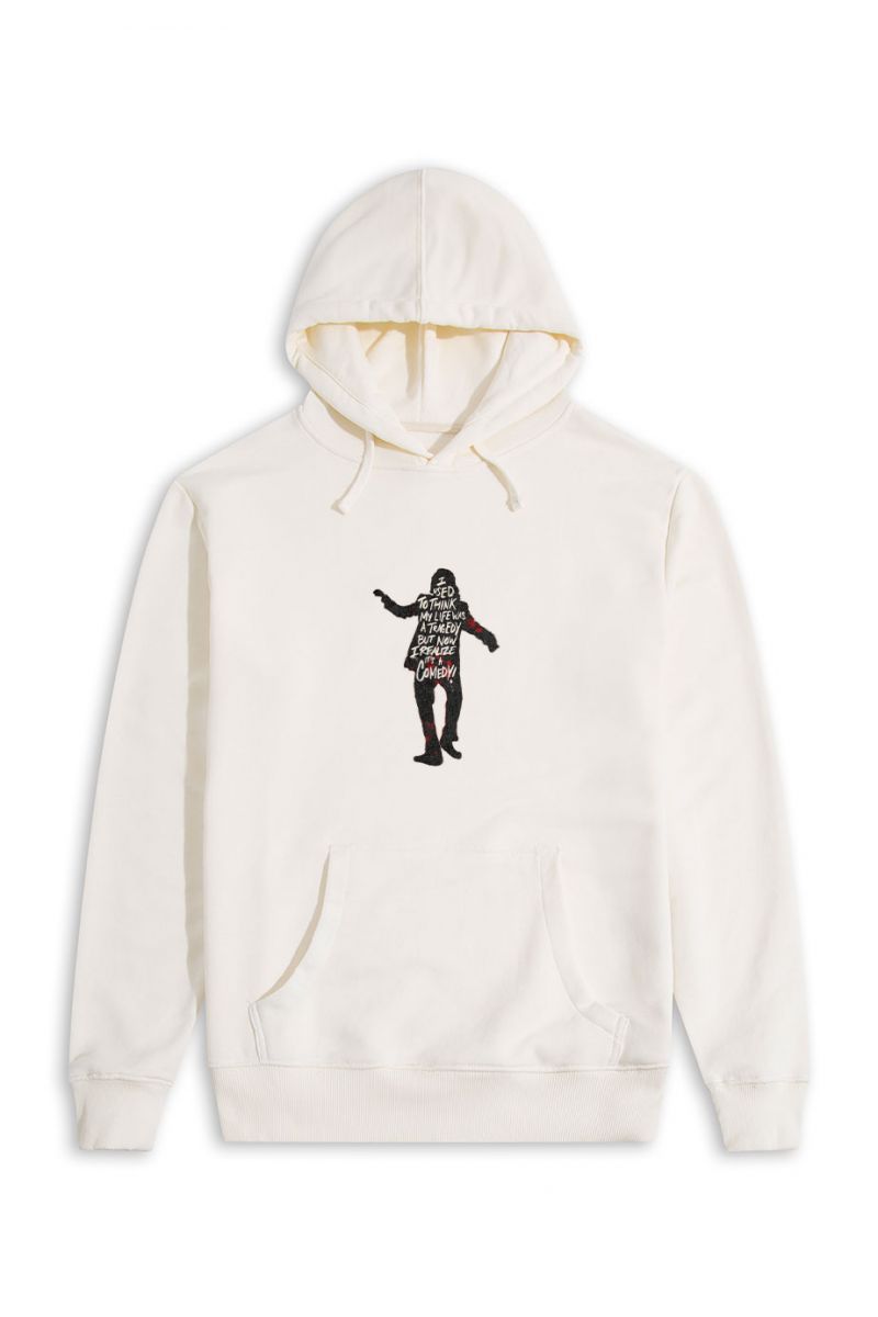Ecru Premium Cotton Comedy Design Pullover Hoodie