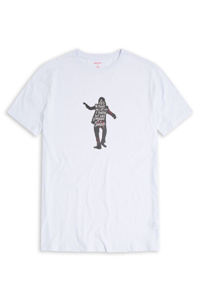 White Soft Fabric Comedy Design Short Sleeve Tee