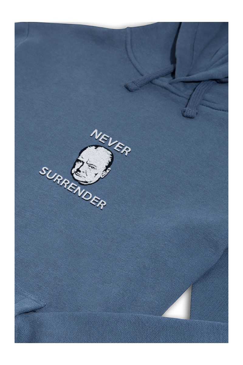 Navy Premium Cotton Churcill Design Pullover Hoodie