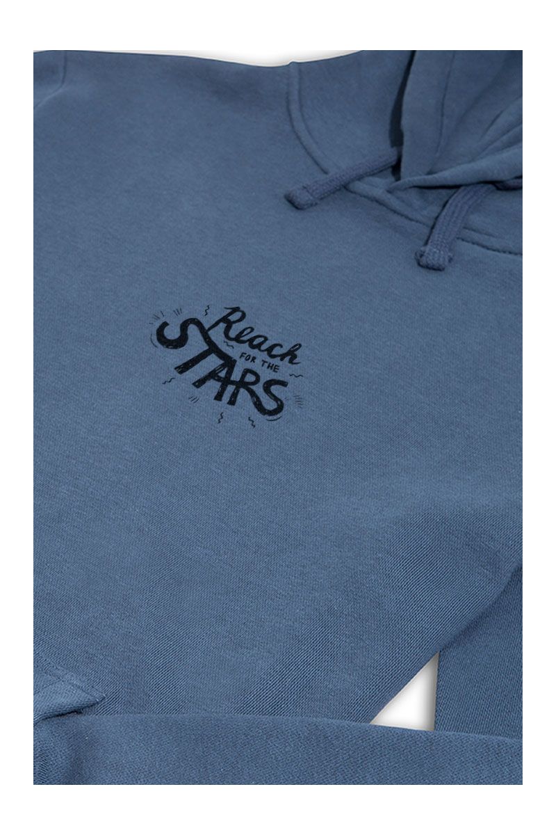 Navy Premium Cotton Reach for the Stars Design Pullover Hoodie