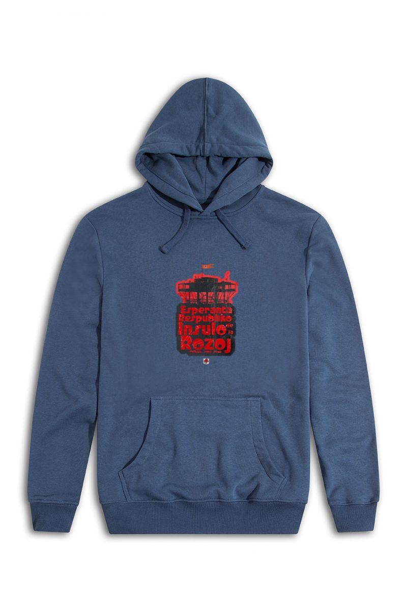 Navy Premium Cotton Esperanto Respublic Design Pullover Hoodie